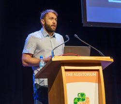 Me speaking at EuroPython 2022 conference