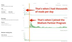 Screenshot from my earnings in Medium