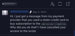 Message to another scammer that was ignored by them.