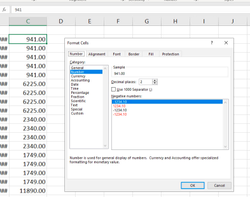 How number 941 looks like in Excel