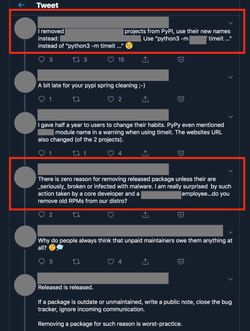Removing packages from PyPI makes users angry