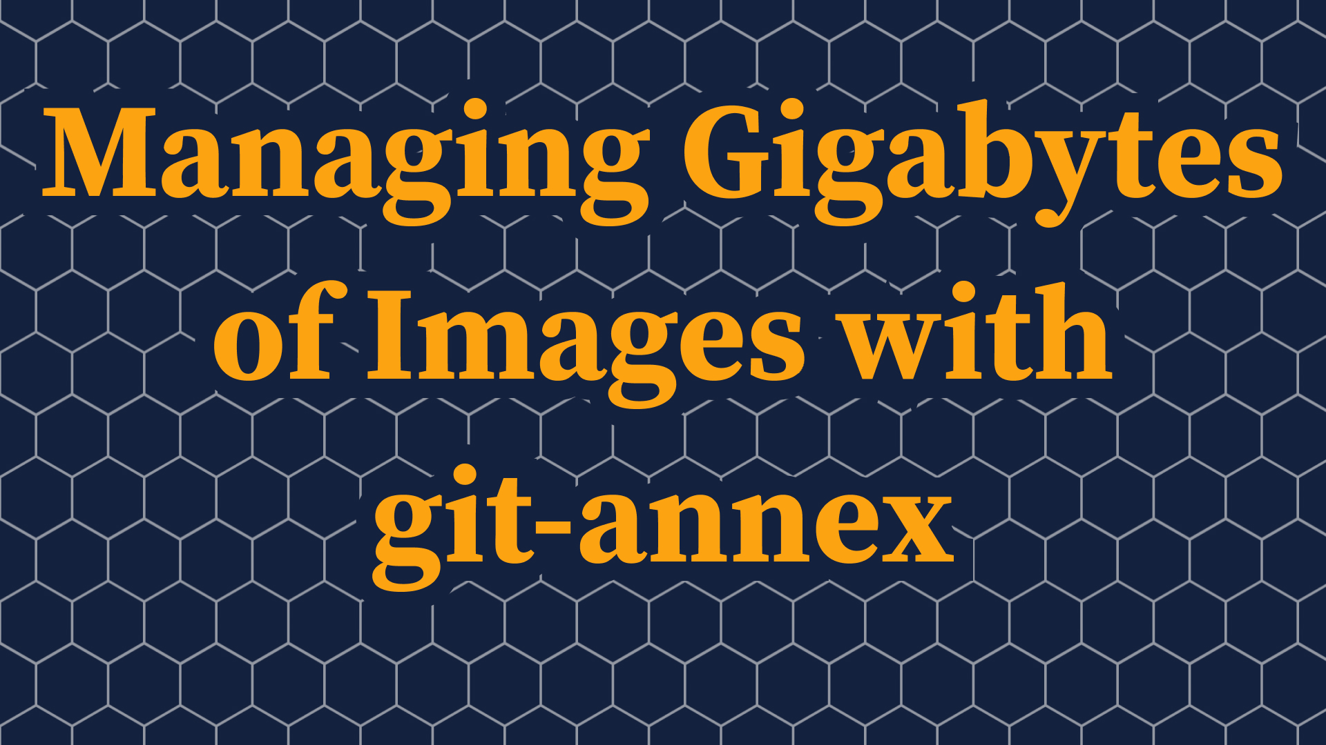 Managing Gigabytes of Images with git-annex